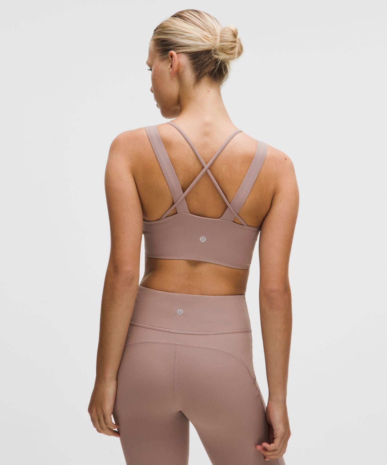 Like a Cloud Ribbed Longline Bra *Light Support, D/DD Cup Ashen Rose