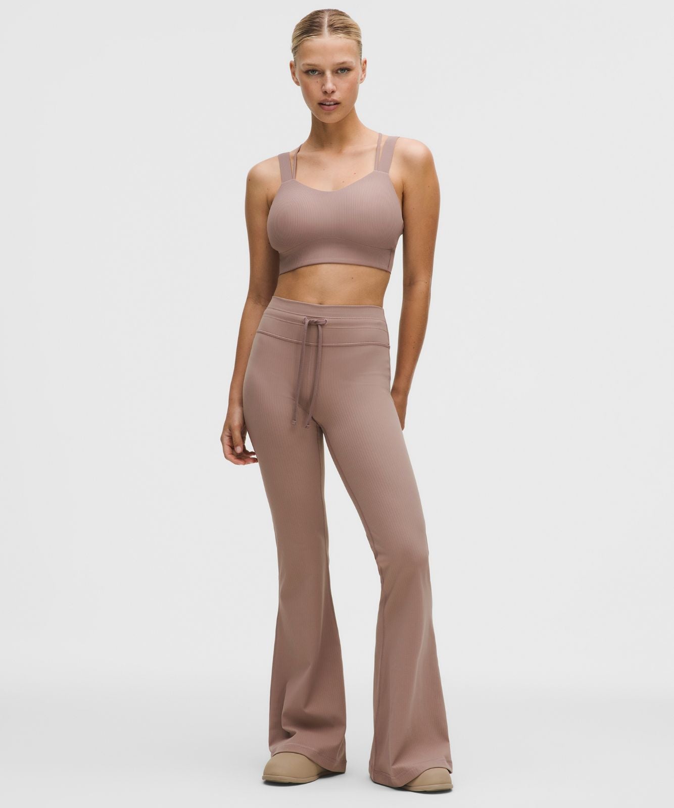 Like a Cloud Ribbed Longline Bra *Light Support, D/DD Cup Ashen Rose