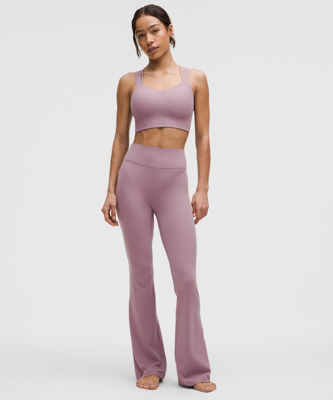 Like a Cloud Ribbed Longline Bra *Light Support, D/DD Cup Lavender Lux