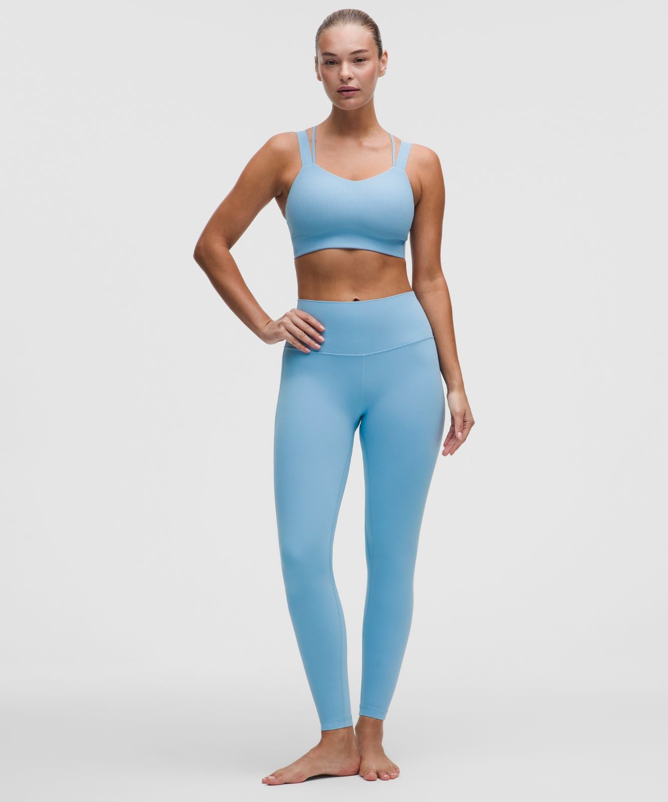 Like a Cloud Ribbed Longline Bra *Light Support, D/DD Cup Dreamy Blue