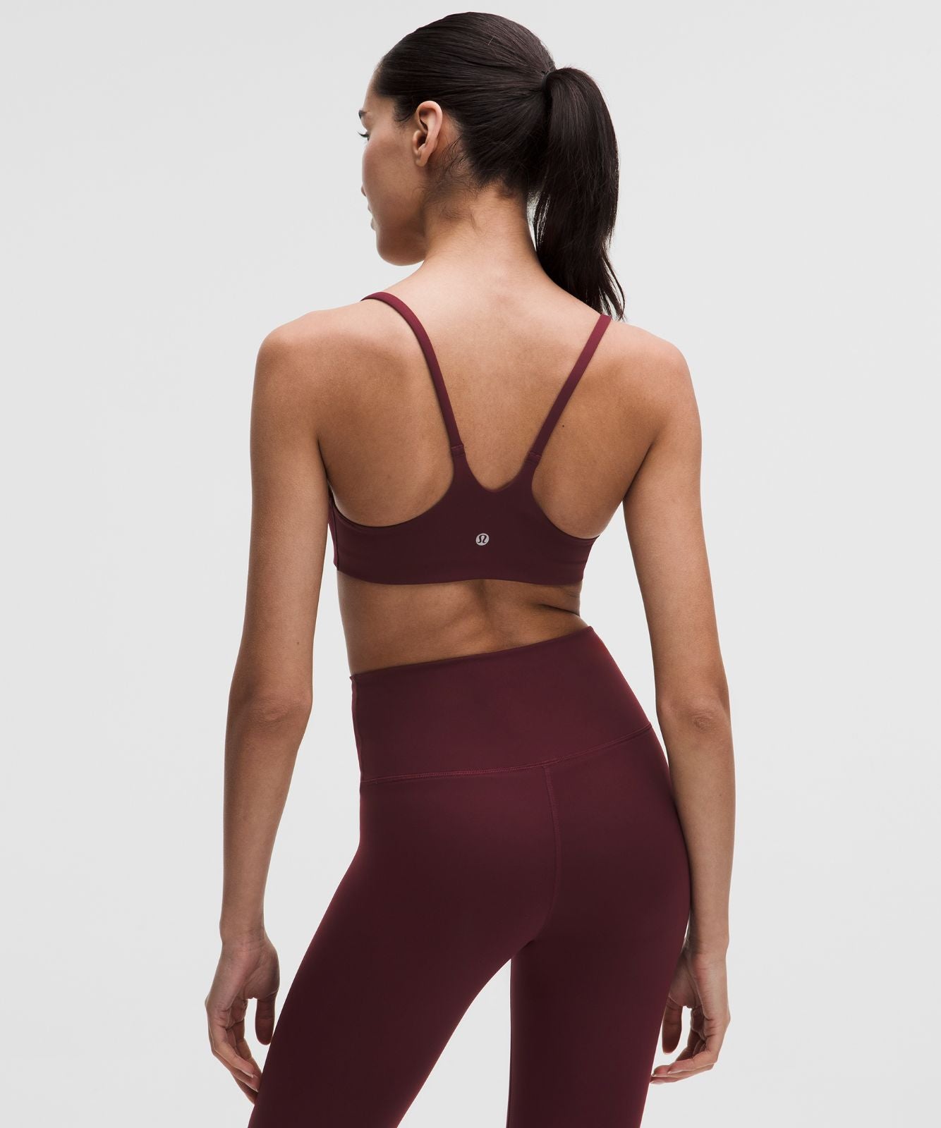 Wunder Train Strappy Racer Bra *Light Support, A/B Cup Burgundy Bay