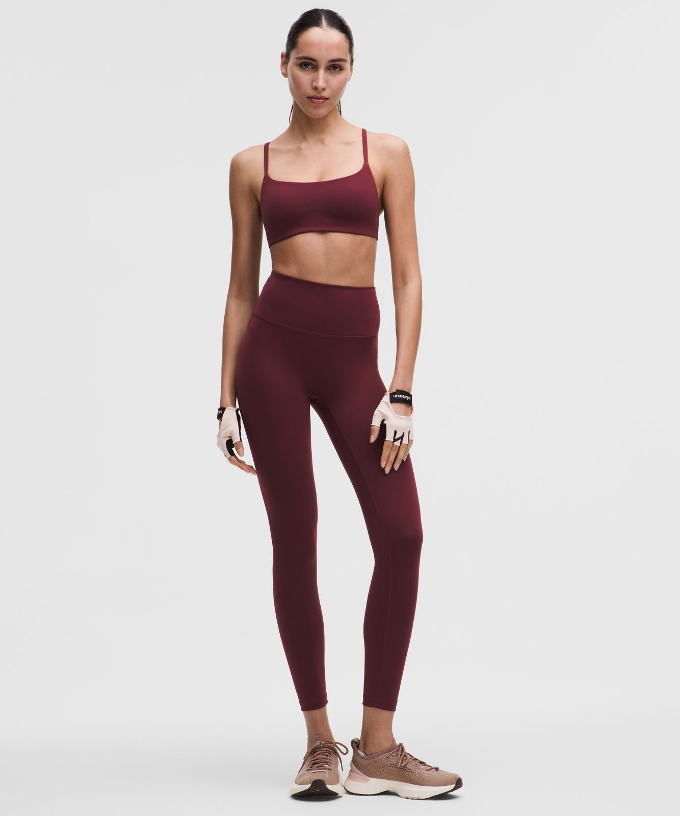 Wunder Train Strappy Racer Bra *Light Support, A/B Cup Burgundy Bay