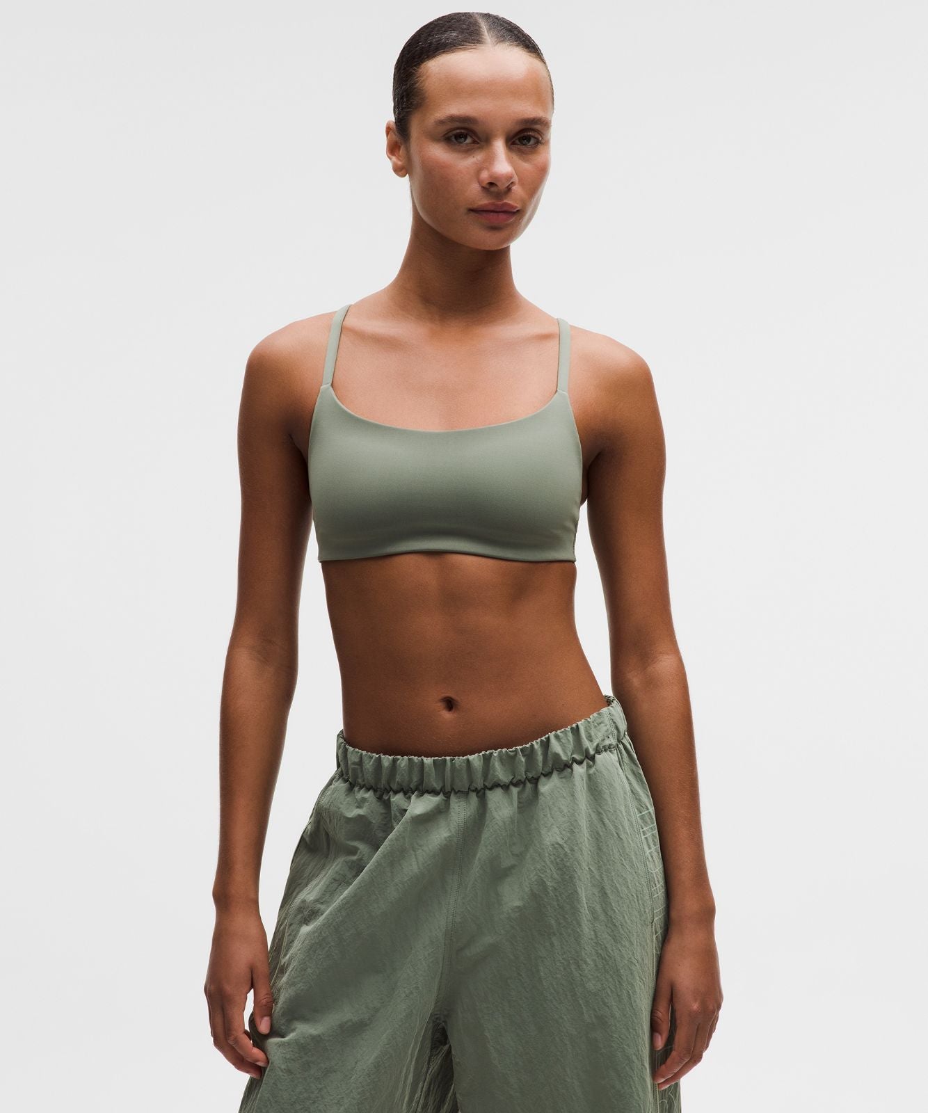 Wunder Train Strappy Racer Bra *Light Support, A/B Cup Willow Leaf