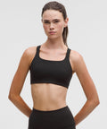 Ultralu Square-Neck Workout Bra *Medium Support, B/C Cup Black