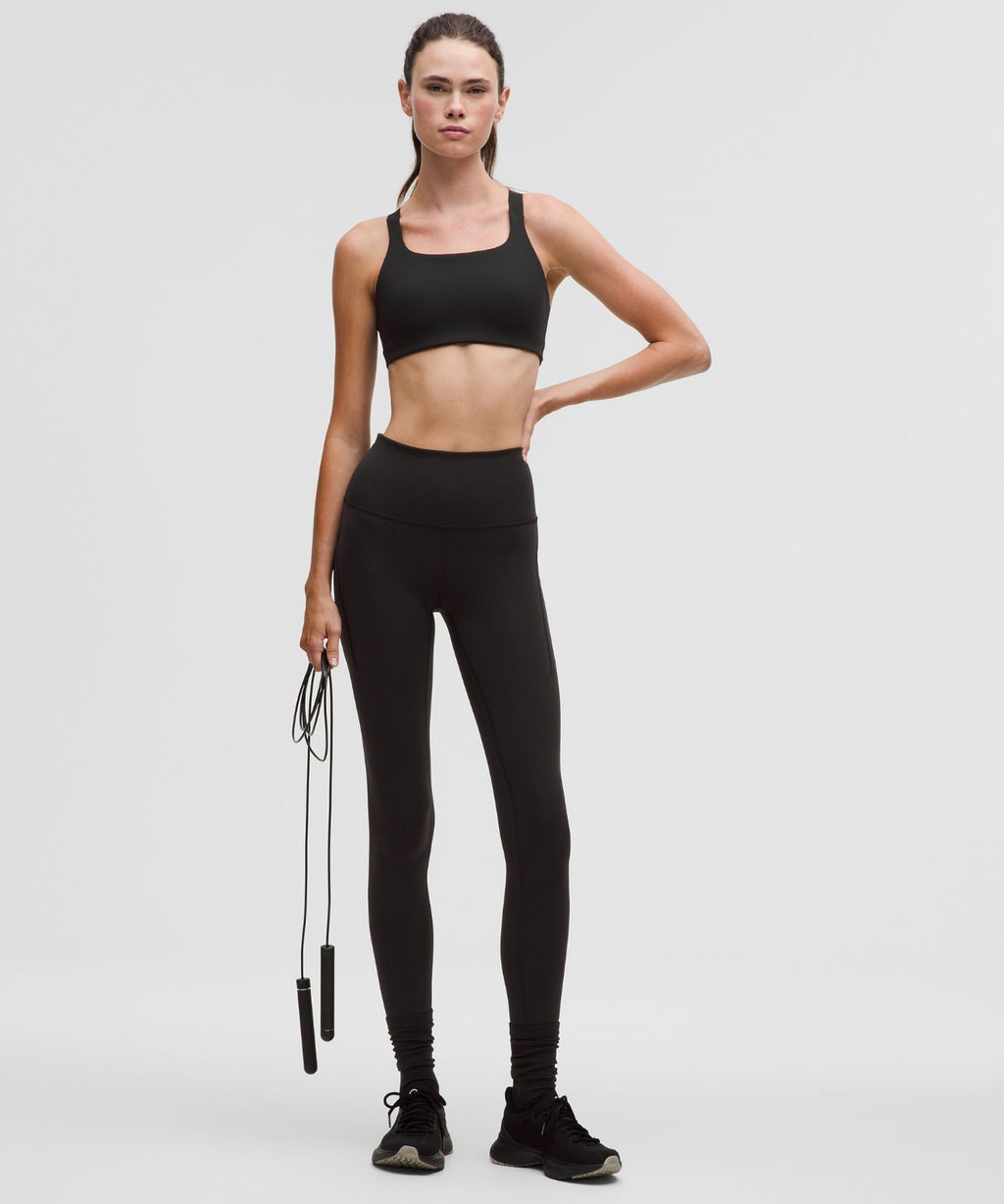 Ultralu Square-Neck Workout Bra *Medium Support, B/C Cup Black