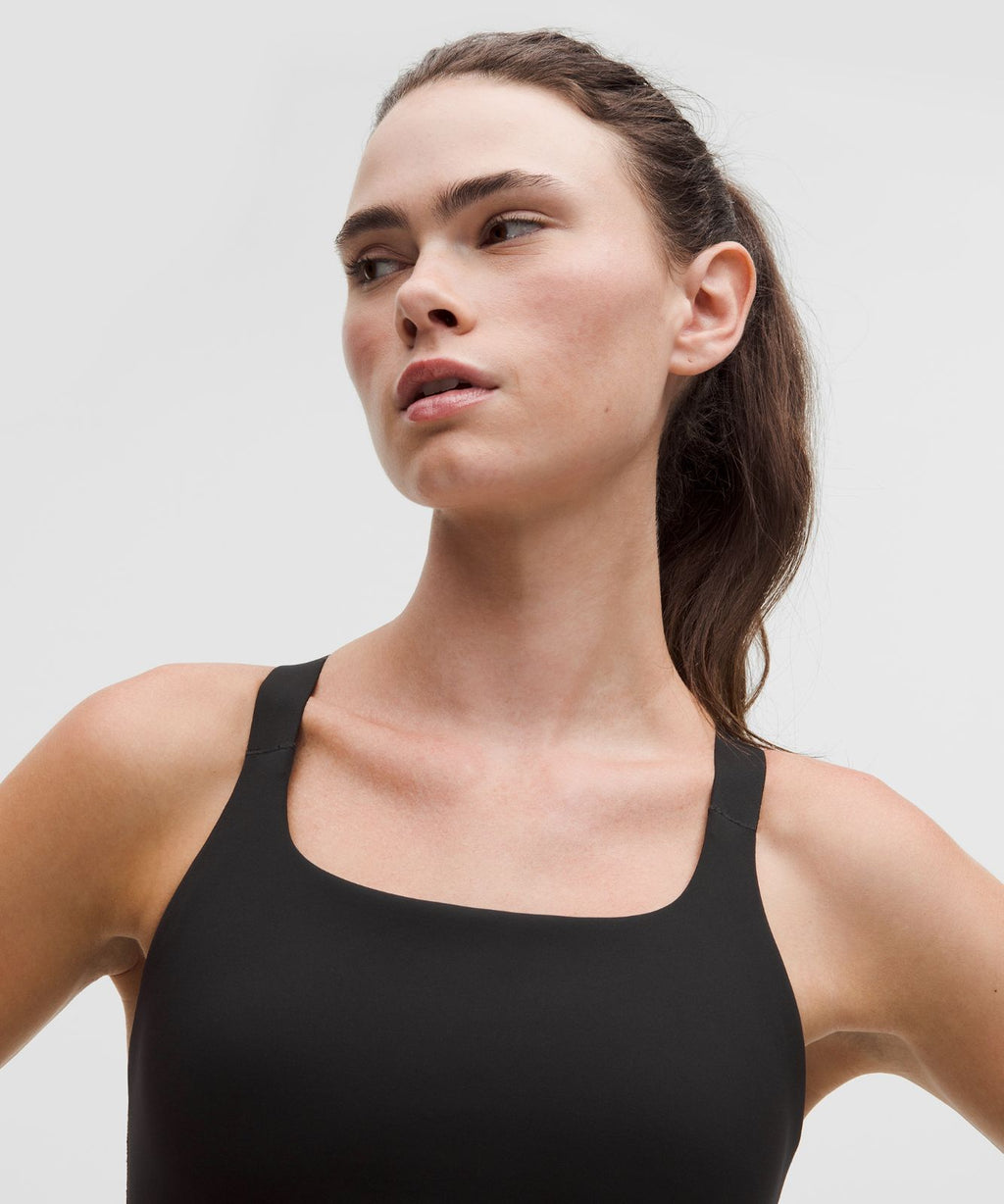 Ultralu Square-Neck Workout Bra *Medium Support, B/C Cup Black
