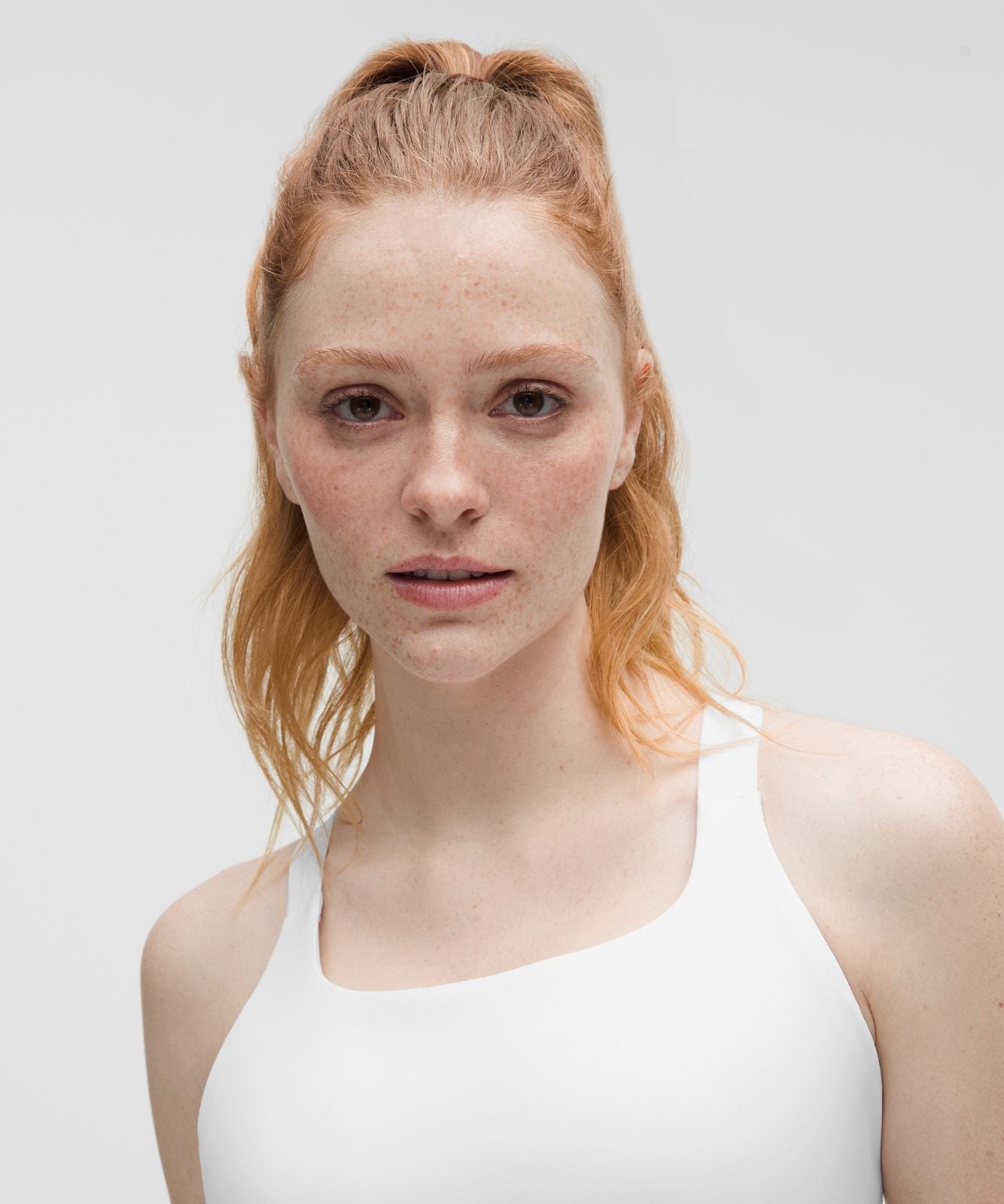 Ultralu Square-Neck Workout Bra *Medium Support, D/DD Cup White