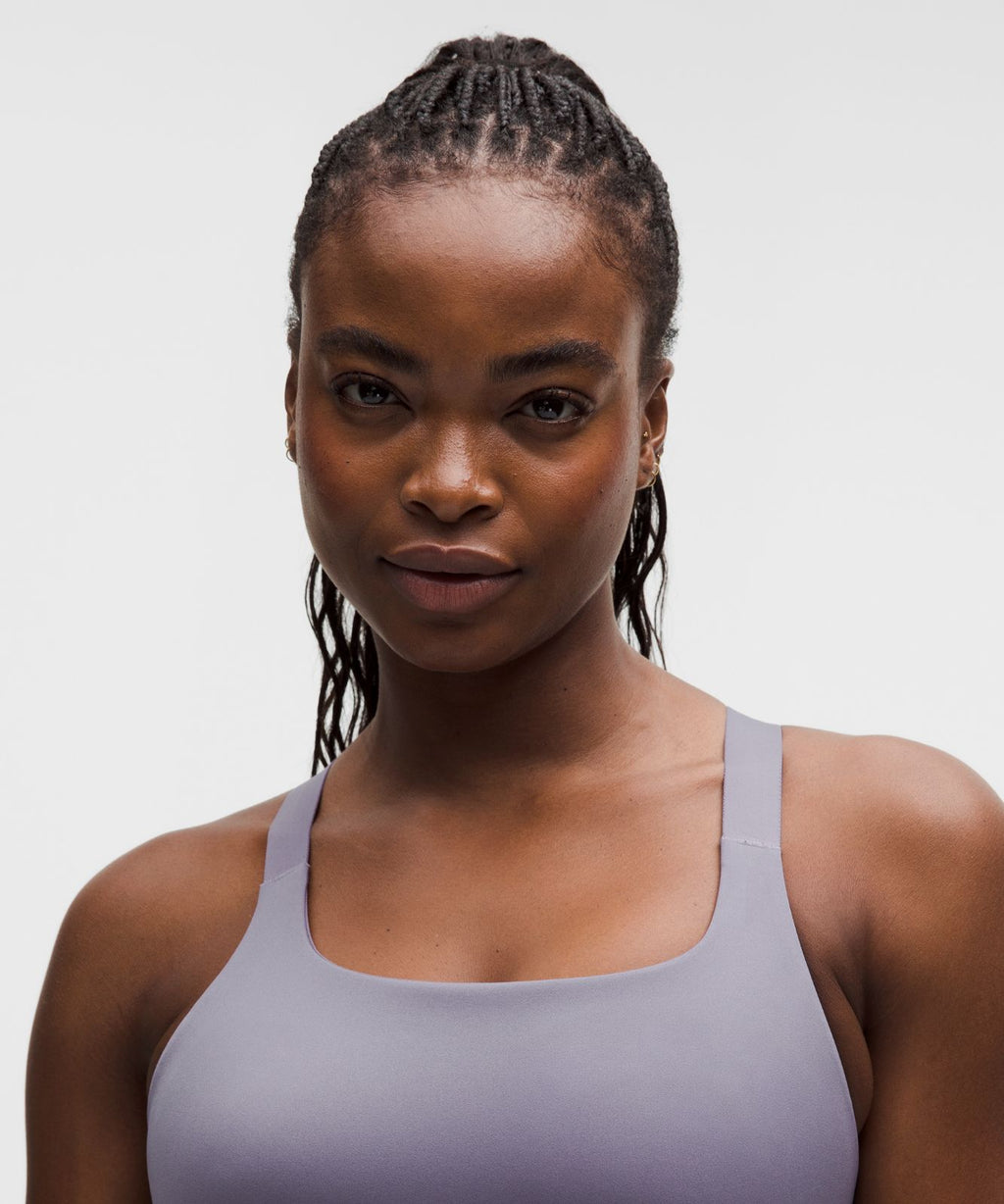 Ultralu Square-Neck Workout Bra *Medium Support, D/DD Cup Grape Mist