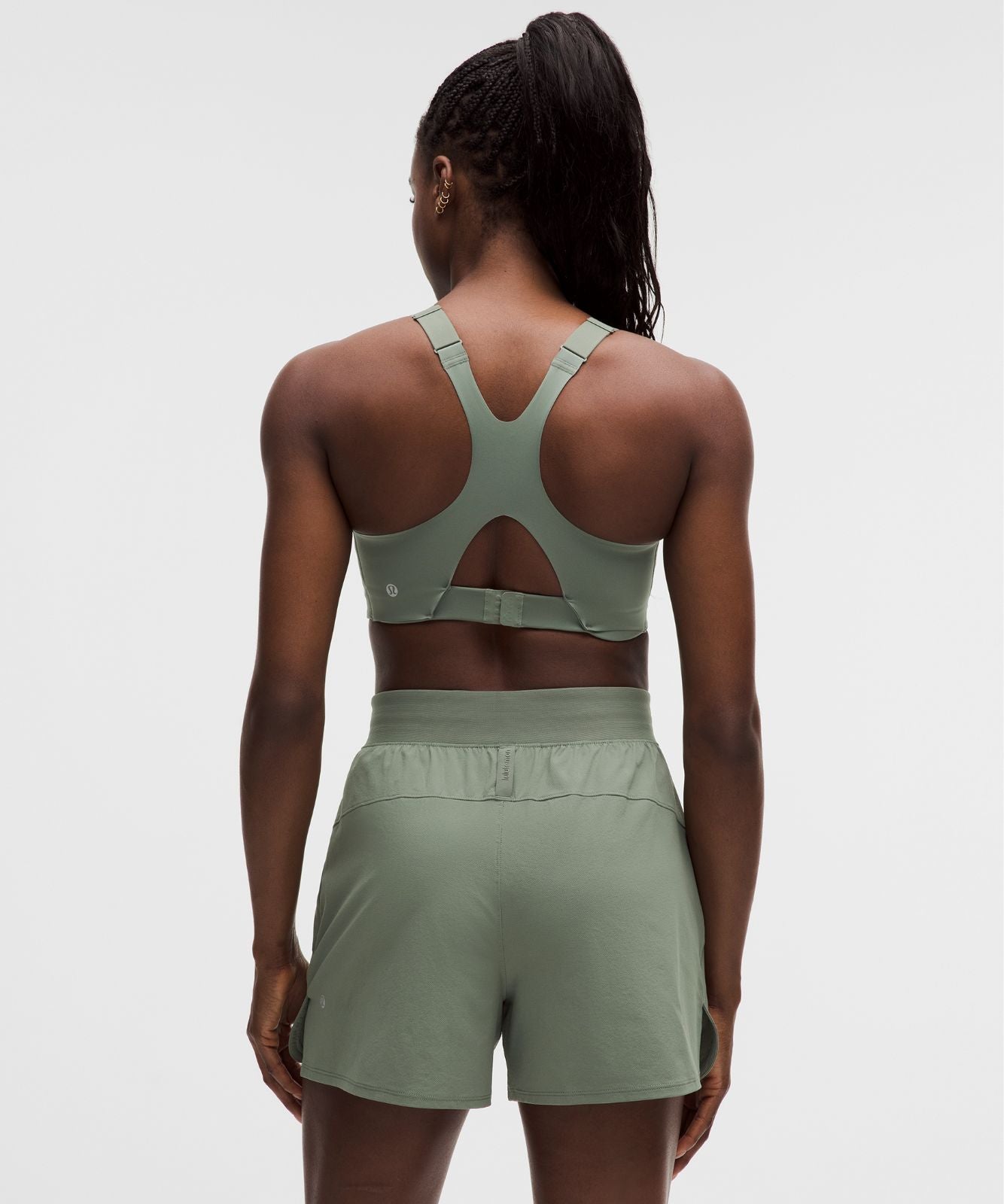 Ultralu Square-Neck Workout Bra *Medium Support, D/DD Cup Willow Leaf