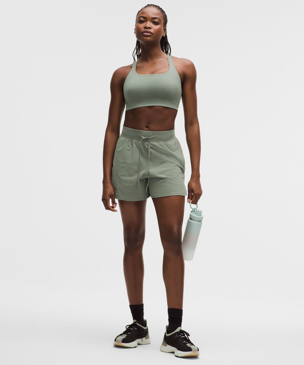 Ultralu Square-Neck Workout Bra *Medium Support, D/DD Cup Willow Leaf