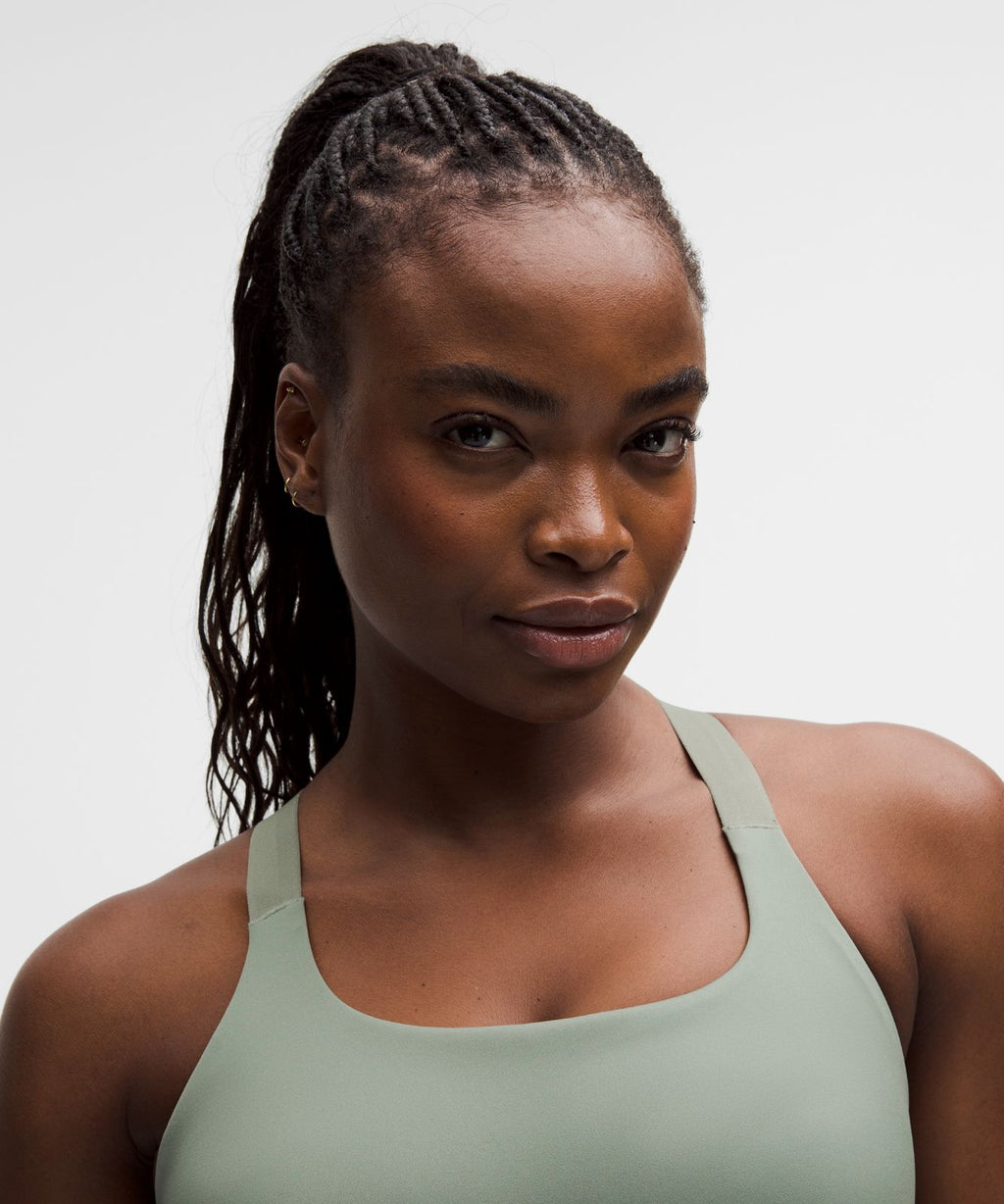 Ultralu Square-Neck Workout Bra *Medium Support, D/DD Cup Willow Leaf