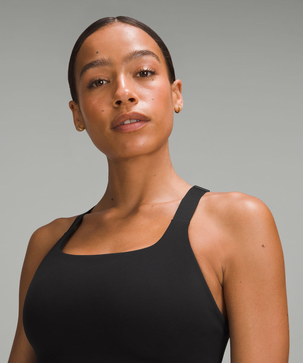 Ultralu Square-Neck Workout Bra *Medium Support, D/DD Cup Black