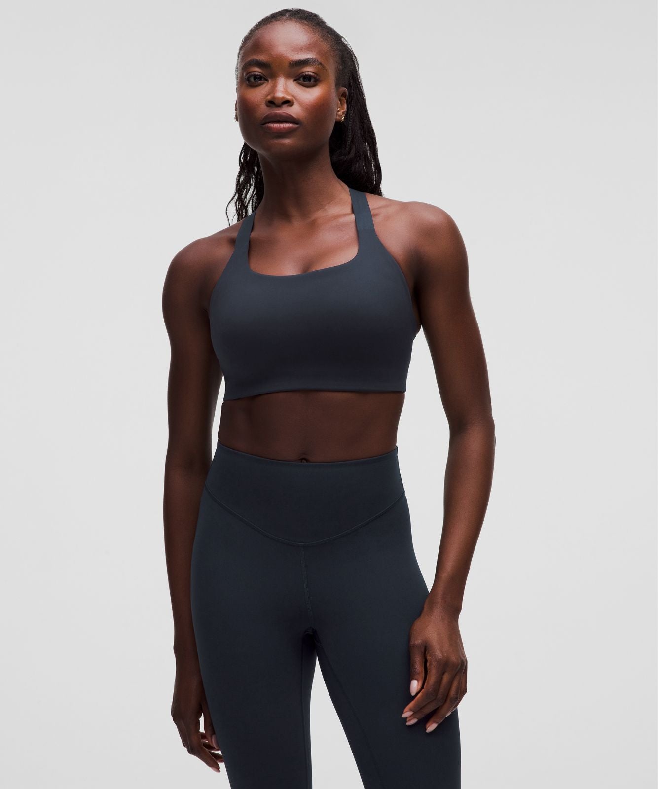 Ultralu Square-Neck Workout Bra *Medium Support, D/DD Cup True Navy