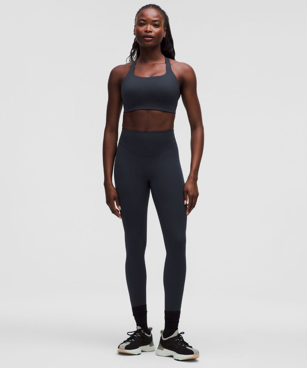 Ultralu Square-Neck Workout Bra *Medium Support, D/DD Cup True Navy