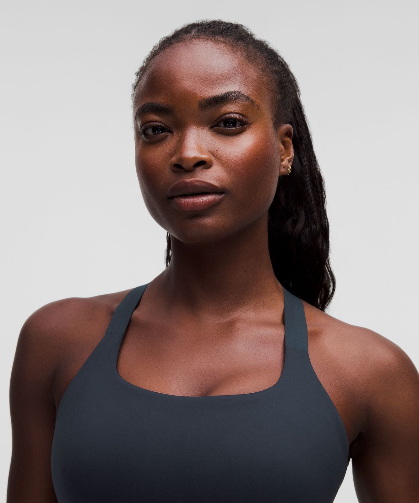 Ultralu Square-Neck Workout Bra *Medium Support, D/DD Cup True Navy