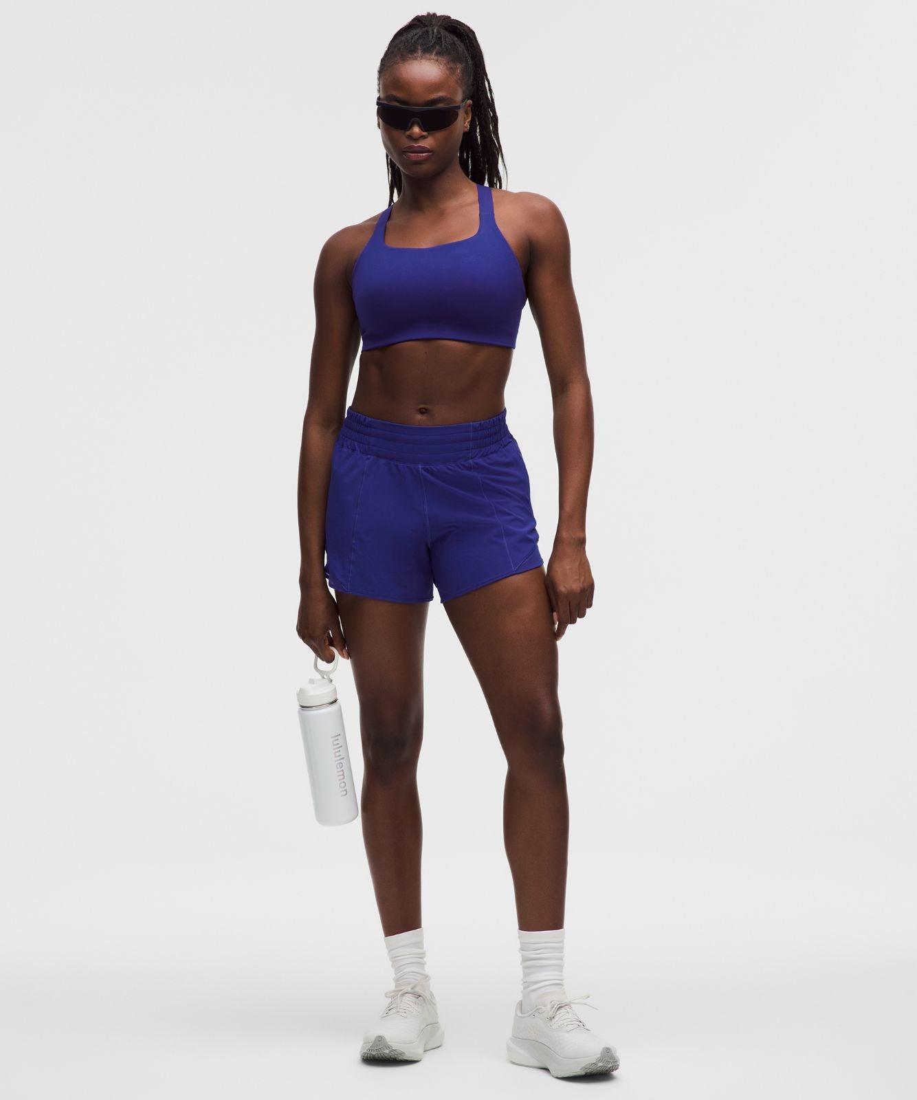 Ultralu Square-Neck Workout Bra *Medium Support, D/DD Cup Deep Sea Blue