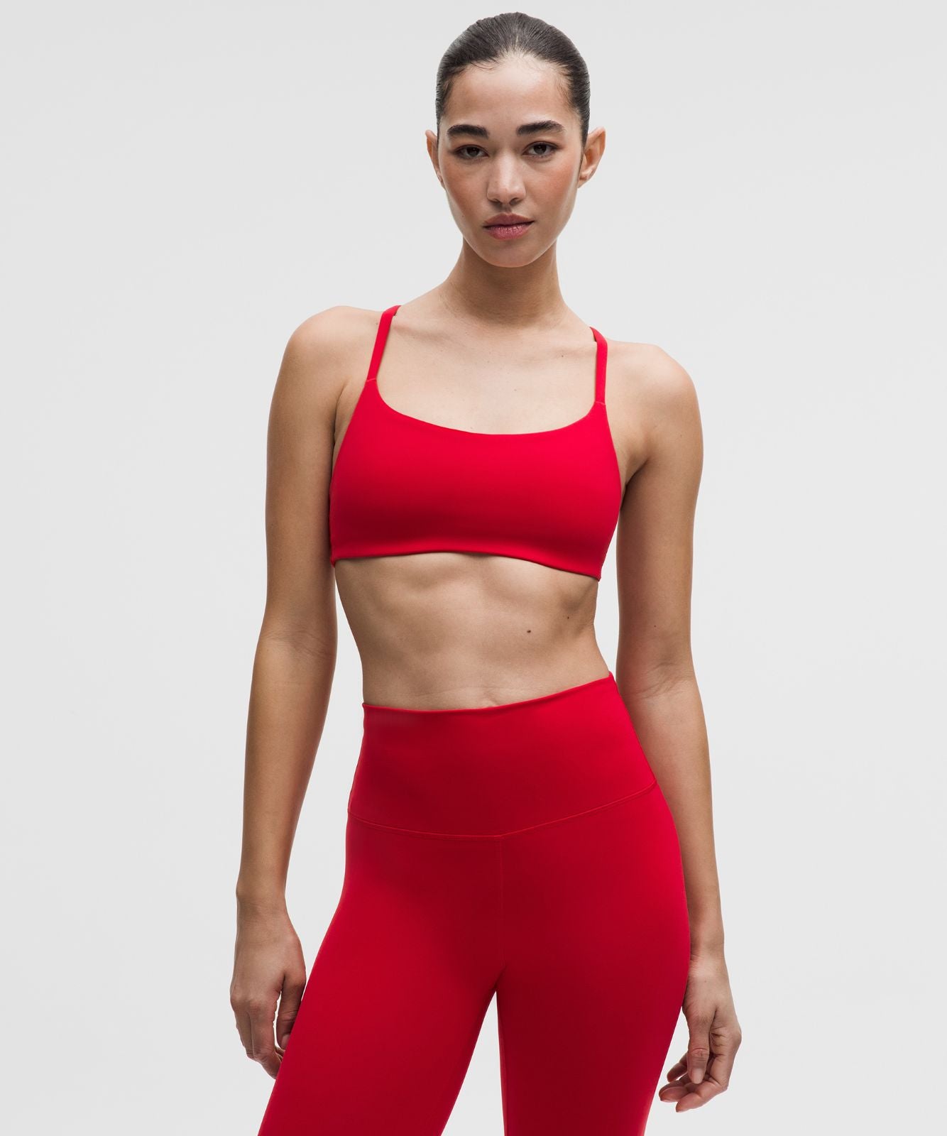 Wunder Train Strappy Racer Bra *Light Support, A/B Cup Oxford Red