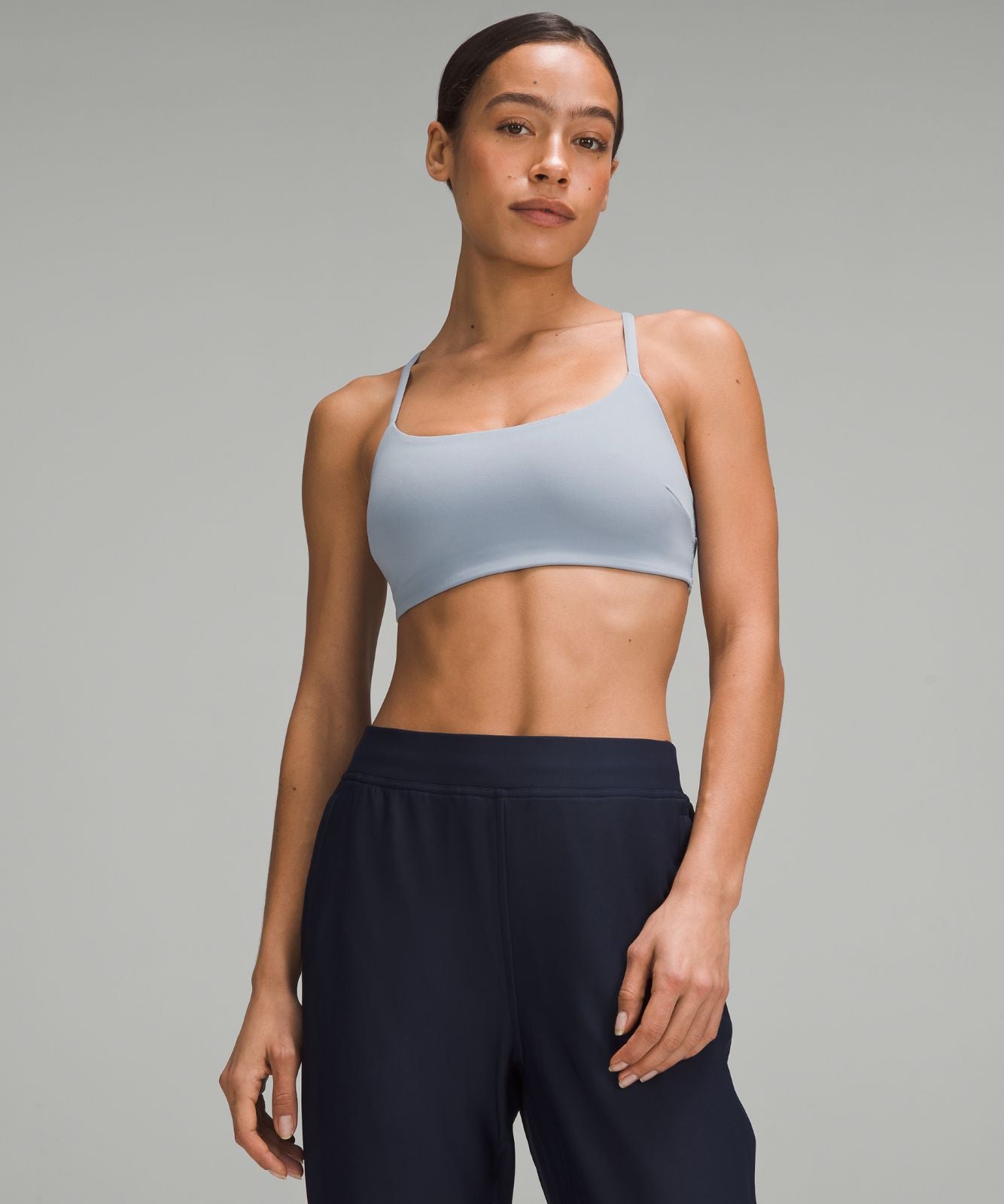 Wunder Train Strappy Racer Bra *Light Support, C/D Cup Concrete Blue