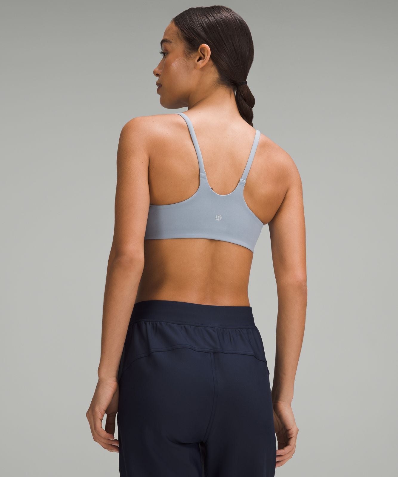 Wunder Train Strappy Racer Bra *Light Support, C/D Cup Concrete Blue