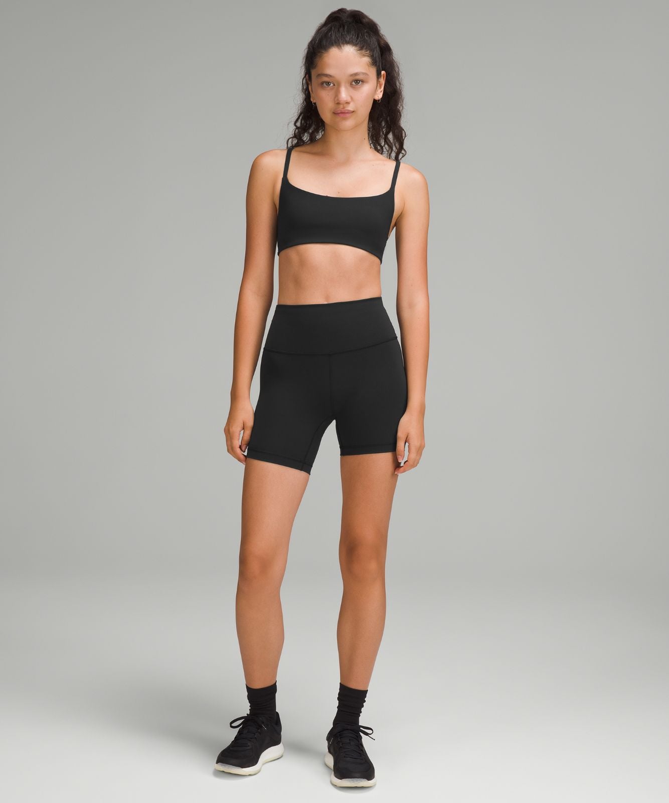 Wunder Train Strappy Racer Bra *Light Support, A/B Cup Black