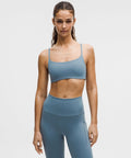 Wunder Train Strappy Racer Bra *Light Support, A/B Cup Steel Blue