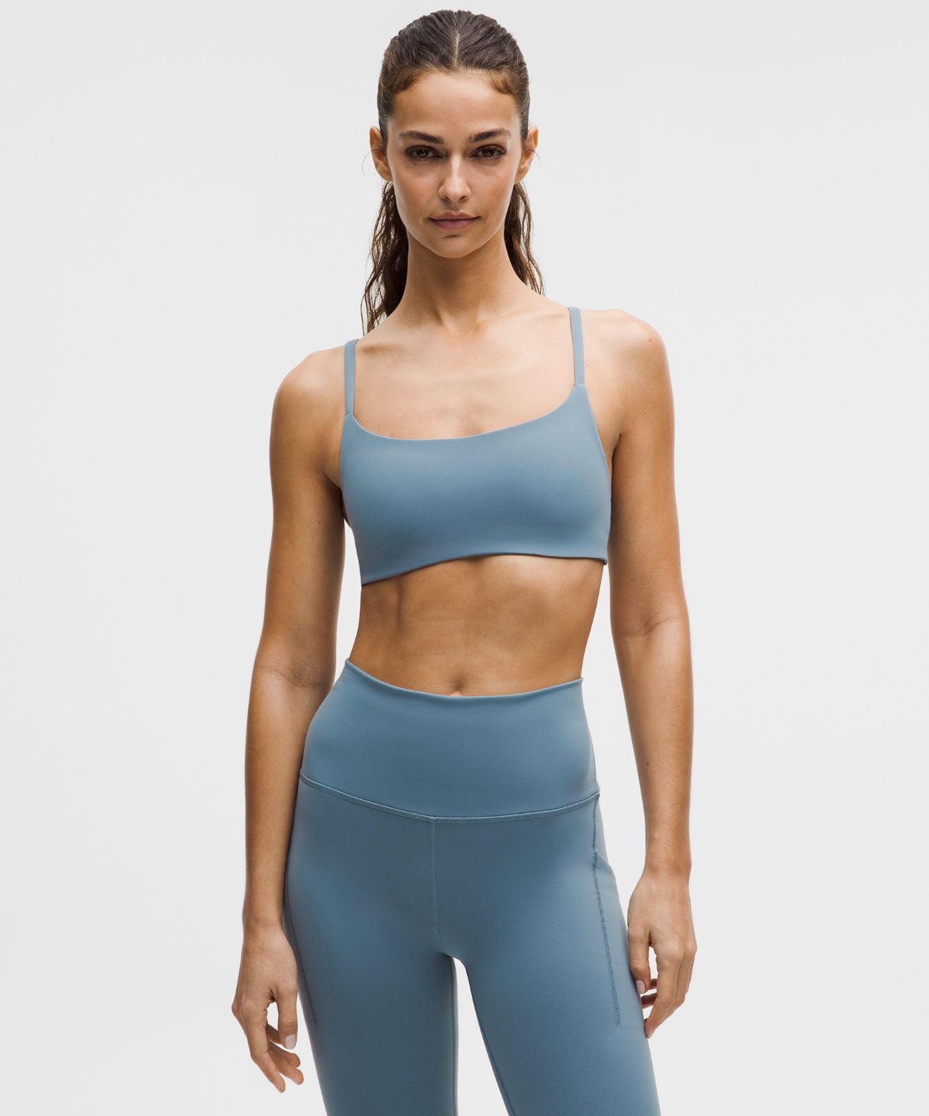 Wunder Train Strappy Racer Bra *Light Support, A/B Cup Steel Blue