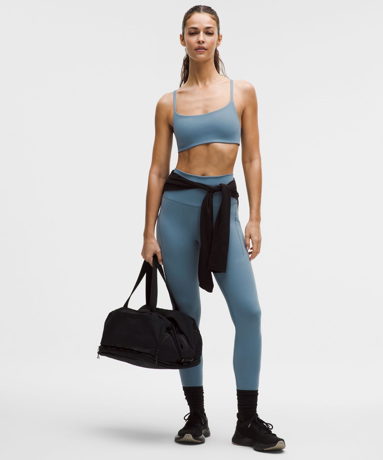 Wunder Train Strappy Racer Bra *Light Support, A/B Cup Steel Blue