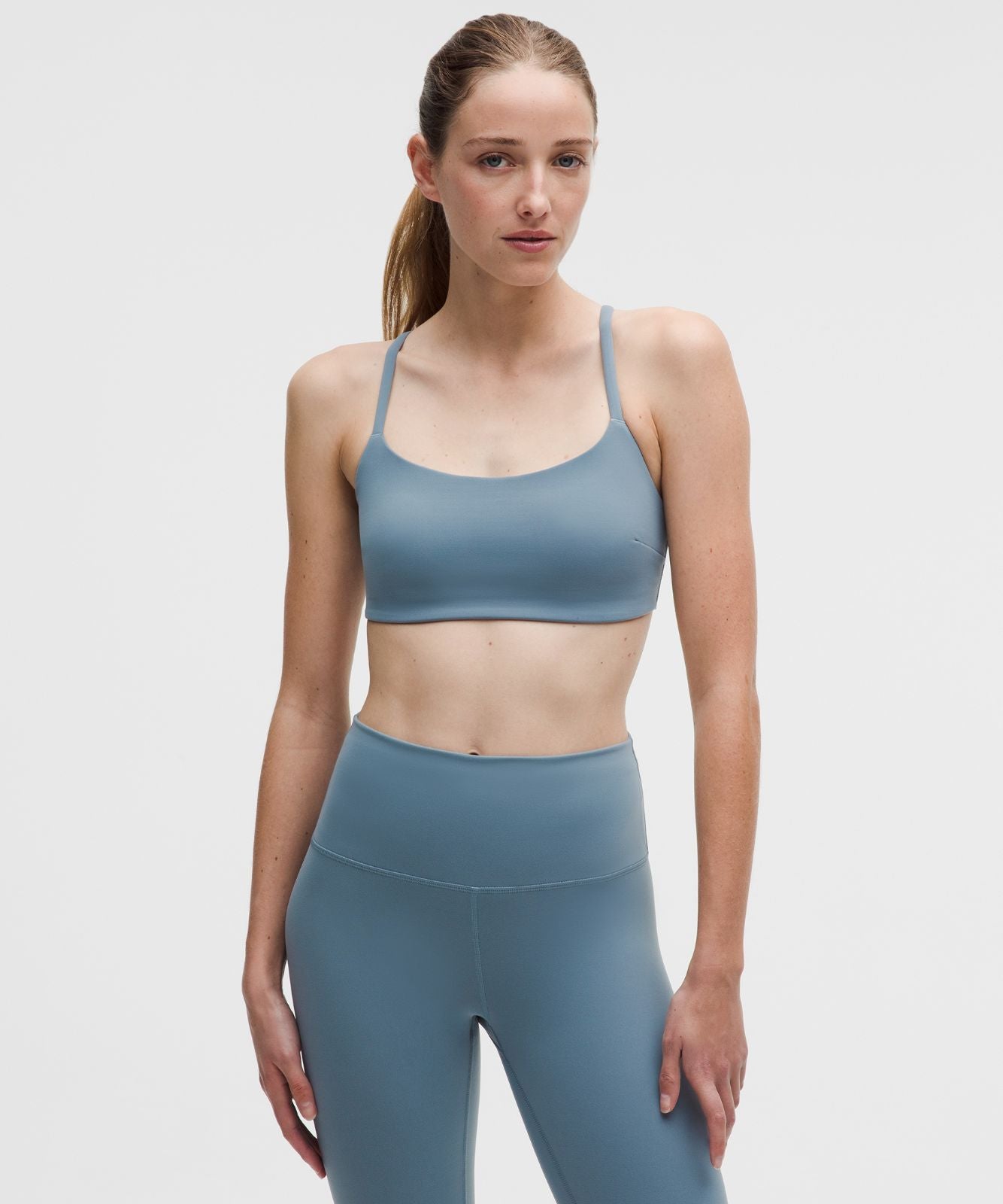 Wunder Train Strappy Racer Bra *Light Support, C/D Cup Steel Blue