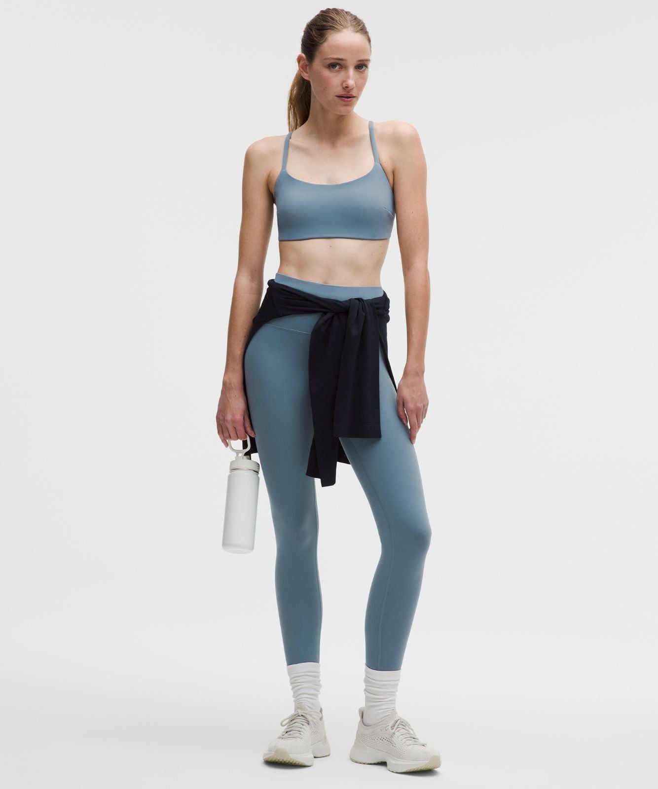 Wunder Train Strappy Racer Bra *Light Support, C/D Cup Steel Blue