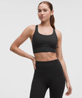 lululemon Energy Longline Bra Medium Support, B-D Cups *Evolve Black