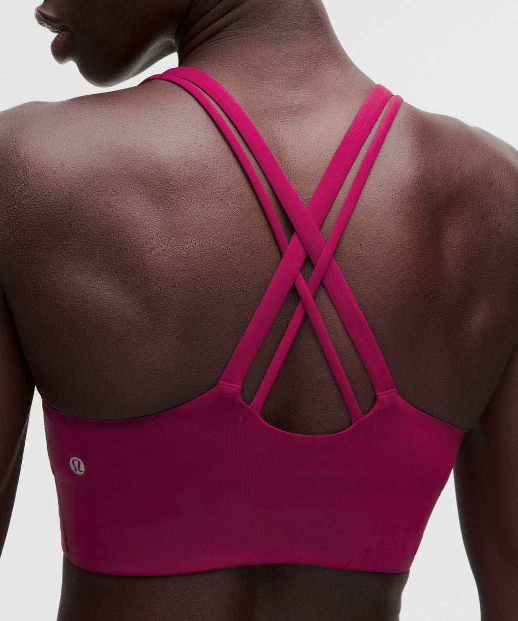 lululemon Energy Longline Bra Medium Support, B-D Cups *Evolve Raspberry Rave