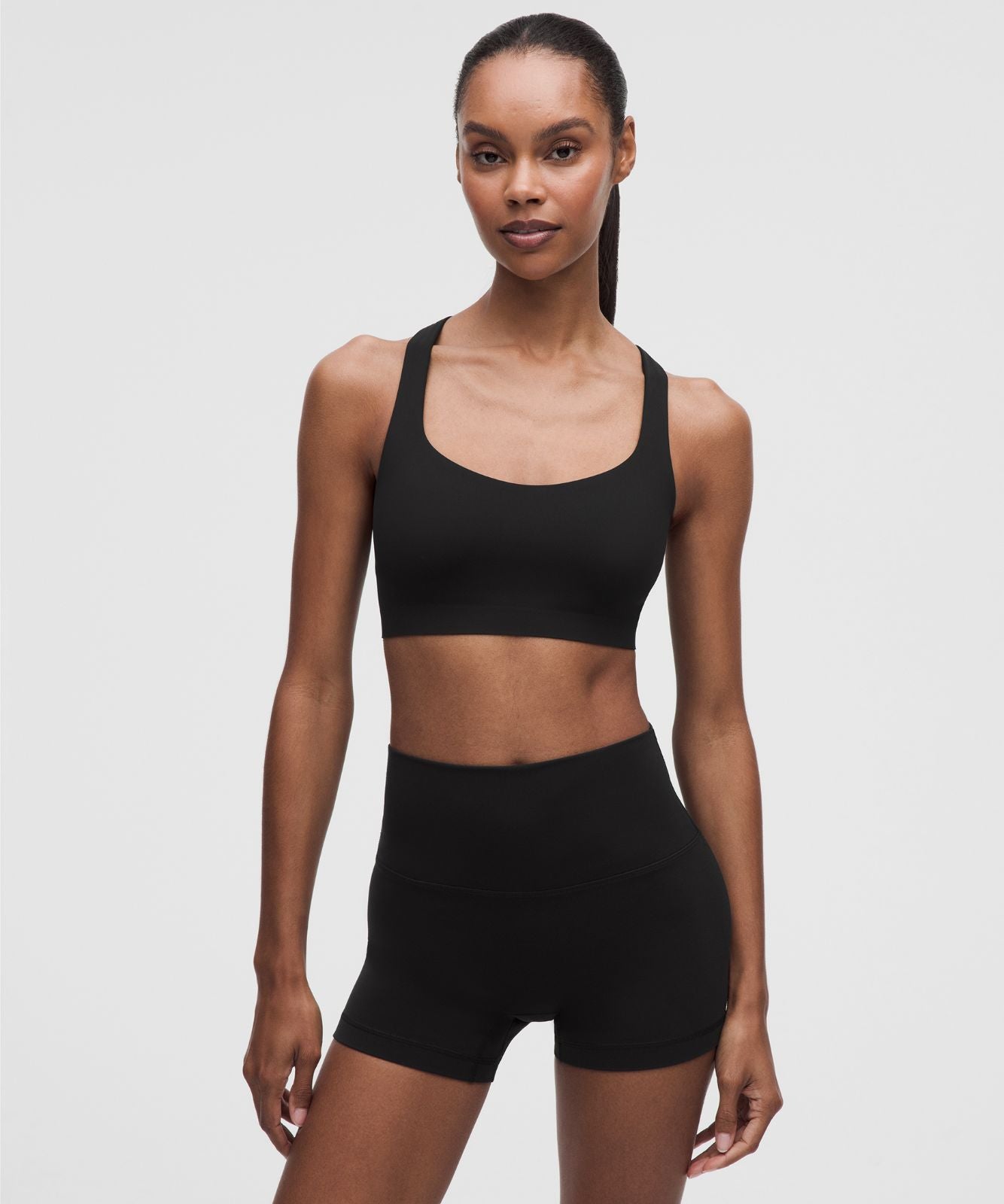 FlexyFlex Strappy Yoga Bra *Light Support, A-C Cups Black