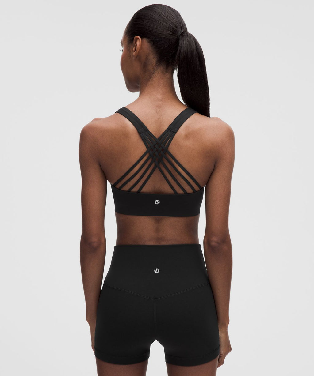 FlexyFlex Strappy Yoga Bra *Light Support, A-C Cups Black