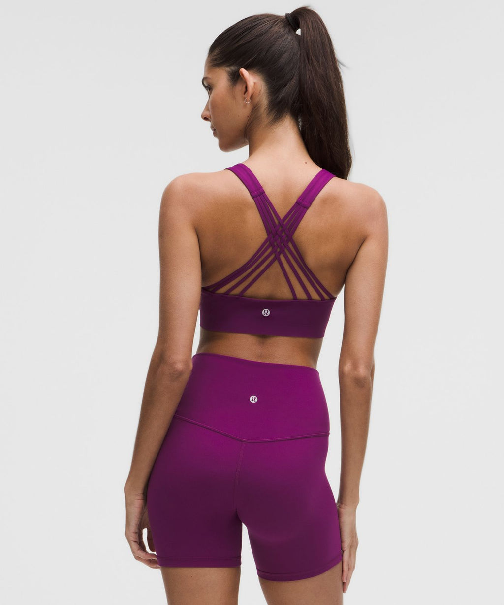 FlexyFlex Strappy Yoga Bra *Light Support, A-C Cups Chilled Grape