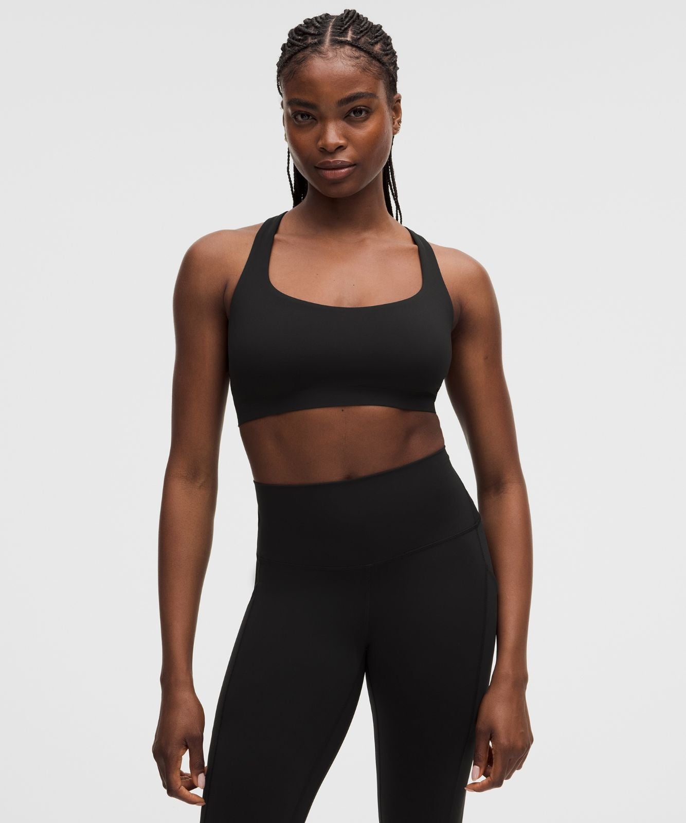 FlexyFlex Strappy Yoga Bra *Light Support, D-DDD Cups Black