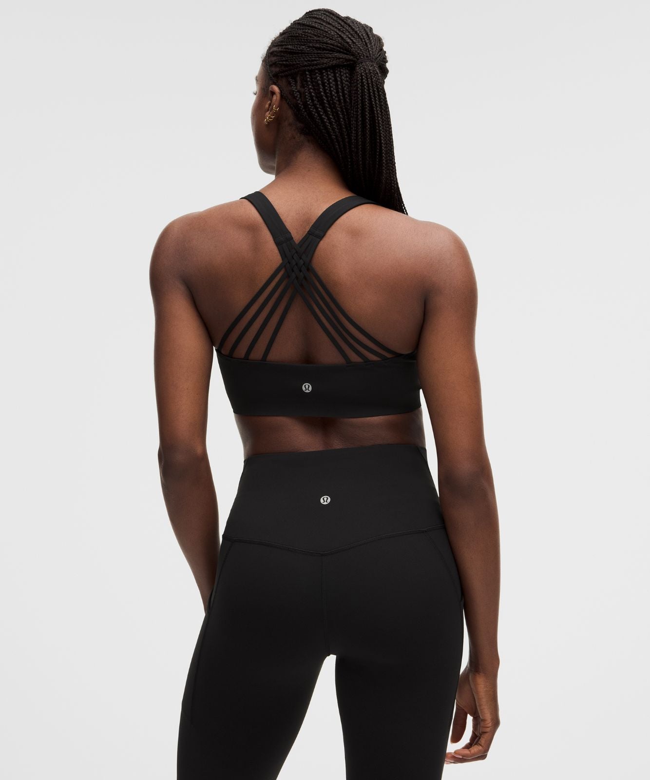 FlexyFlex Strappy Yoga Bra *Light Support, D-DDD Cups Black