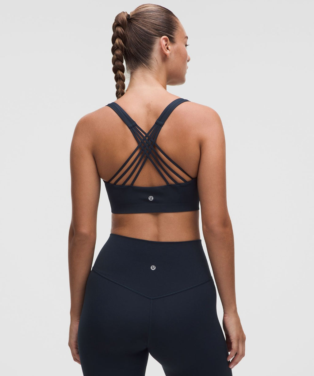 FlexyFlex Strappy Yoga Bra *Light Support, D-DDD Cups True Navy