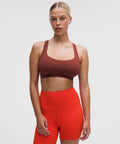 FlexyFlex Strappy Yoga Bra *Light Support, D-DDD Cups Cranberry Charm