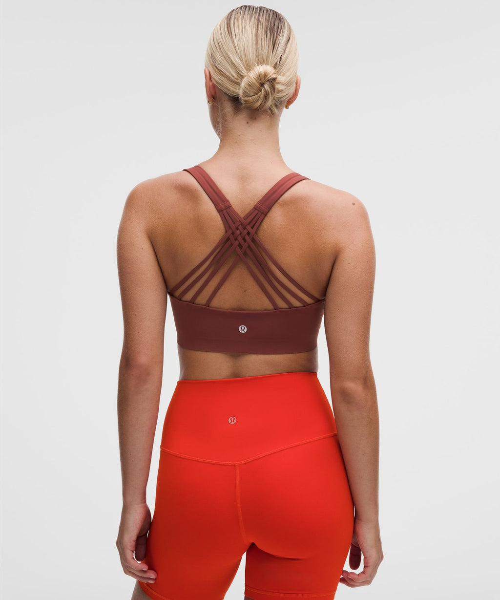 FlexyFlex Strappy Yoga Bra *Light Support, D-DDD Cups Cranberry Charm