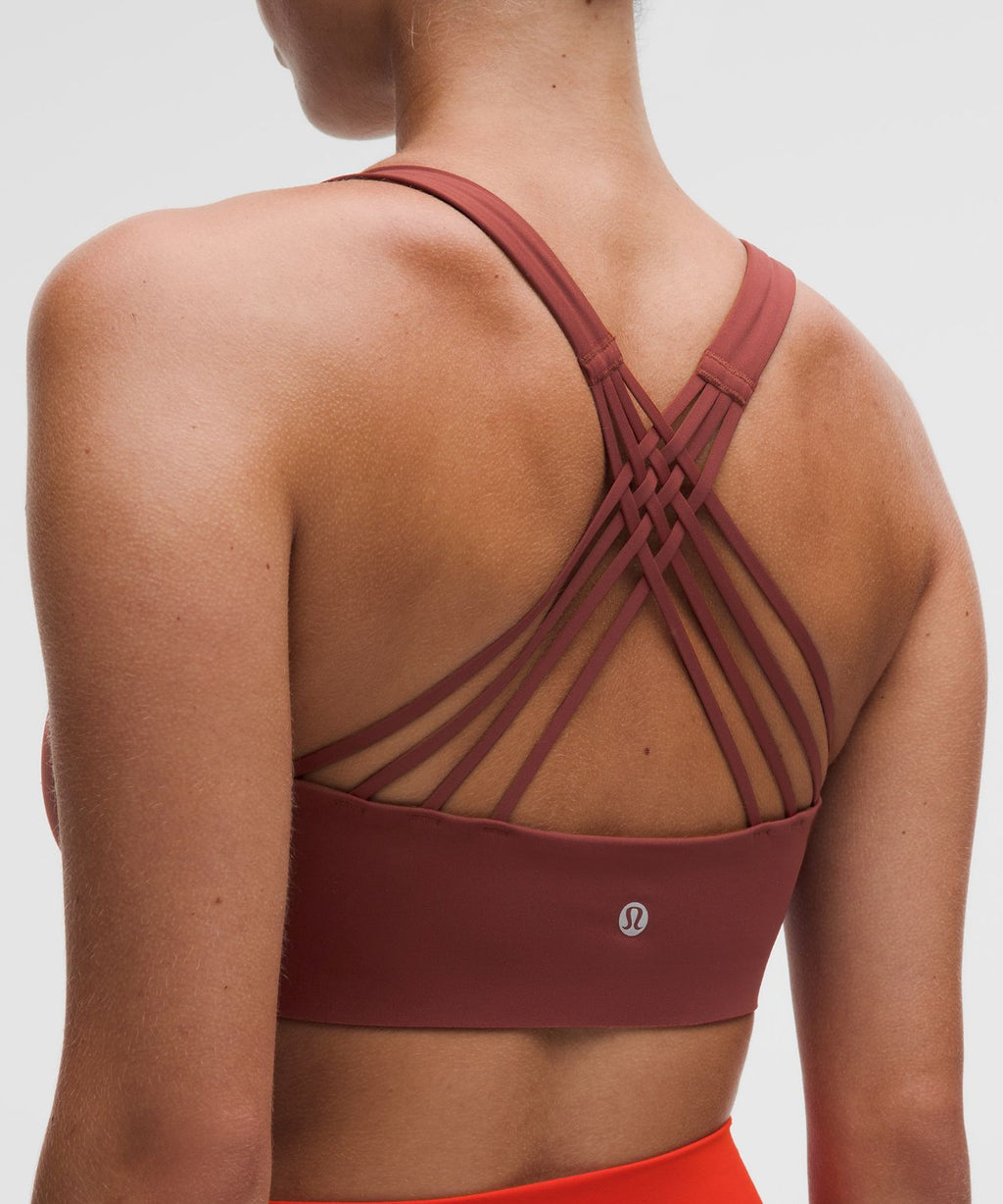 FlexyFlex Strappy Yoga Bra *Light Support, D-DDD Cups Cranberry Charm
