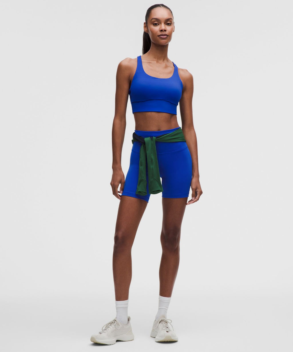 lululemon Energy Longline Bra Medium Support, B-D Cups *Evolve Beach Ball Blue