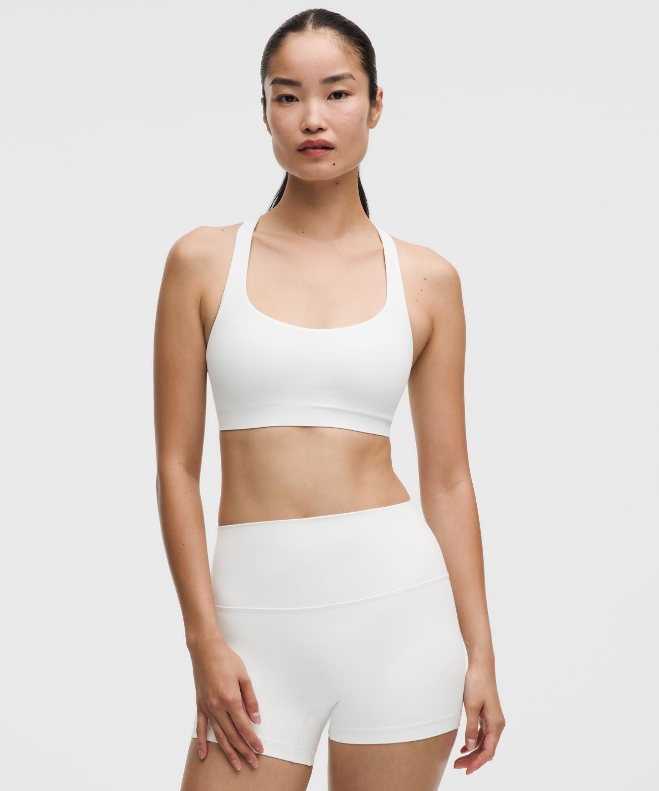 FlexyFlex Strappy Yoga Bra *Light Support, A-C Cups White