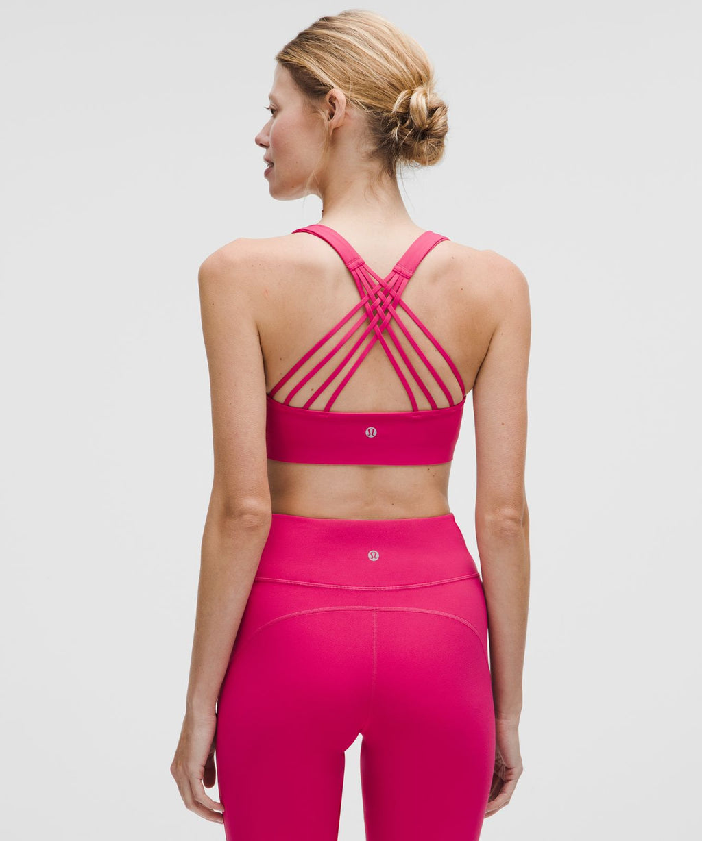 FlexyFlex Strappy Yoga Bra *Light Support, A-C Cups Raspberry coulis