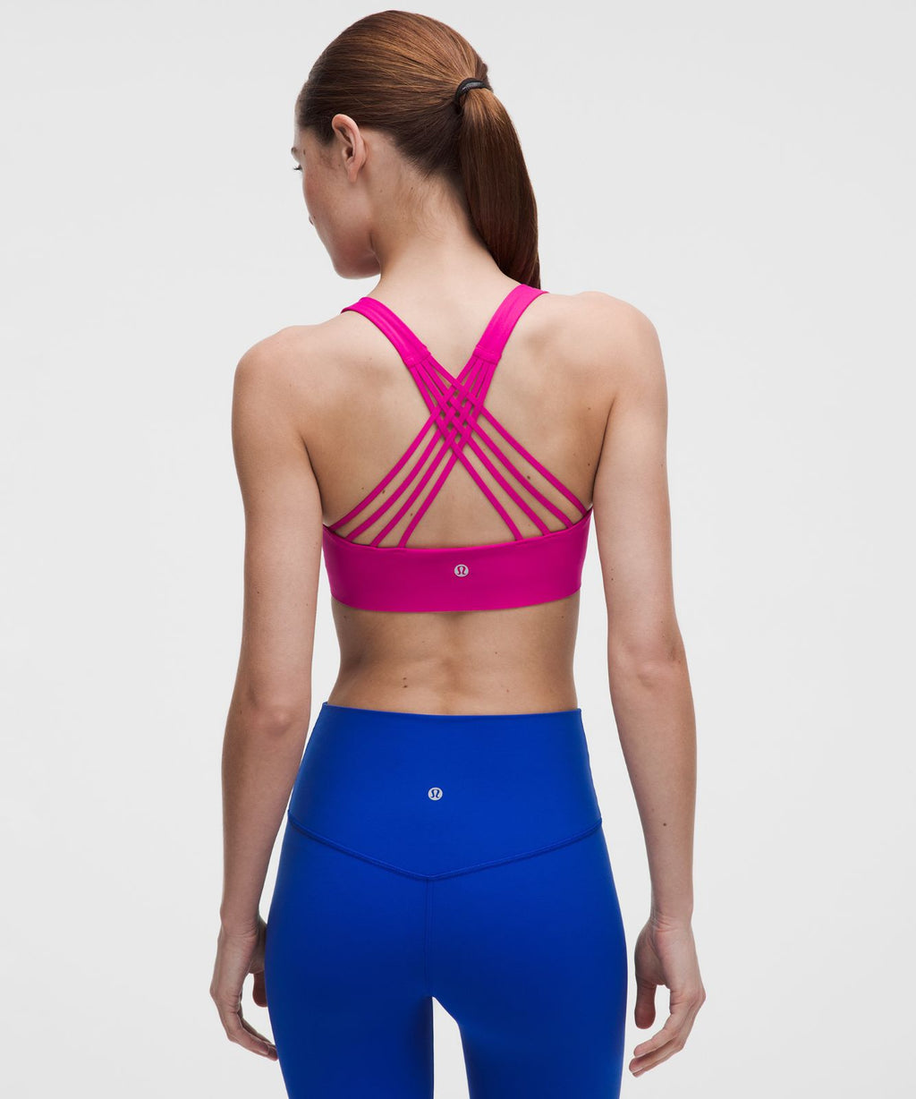 FlexyFlex Strappy Yoga Bra *Light Support, A-C Cups Pink Flare
