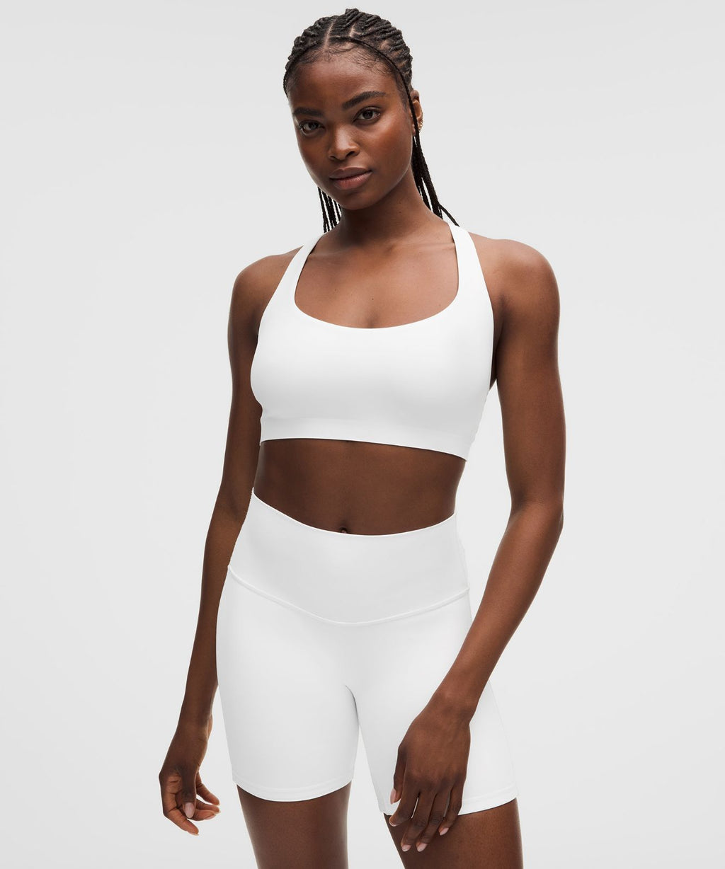 FlexyFlex Strappy Yoga Bra *Light Support, D-DDD Cups White