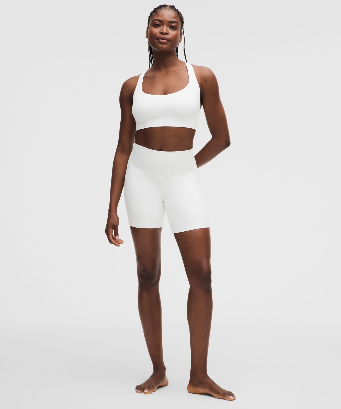 FlexyFlex Strappy Yoga Bra *Light Support, D-DDD Cups White