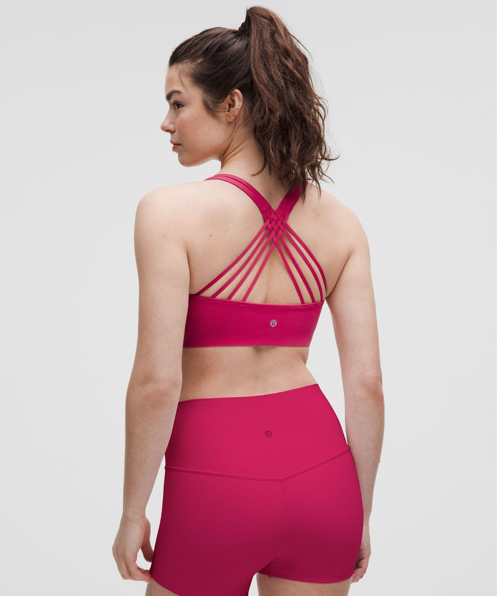 FlexyFlex Strappy Yoga Bra *Light Support, D-DDD Cups Raspberry coulis