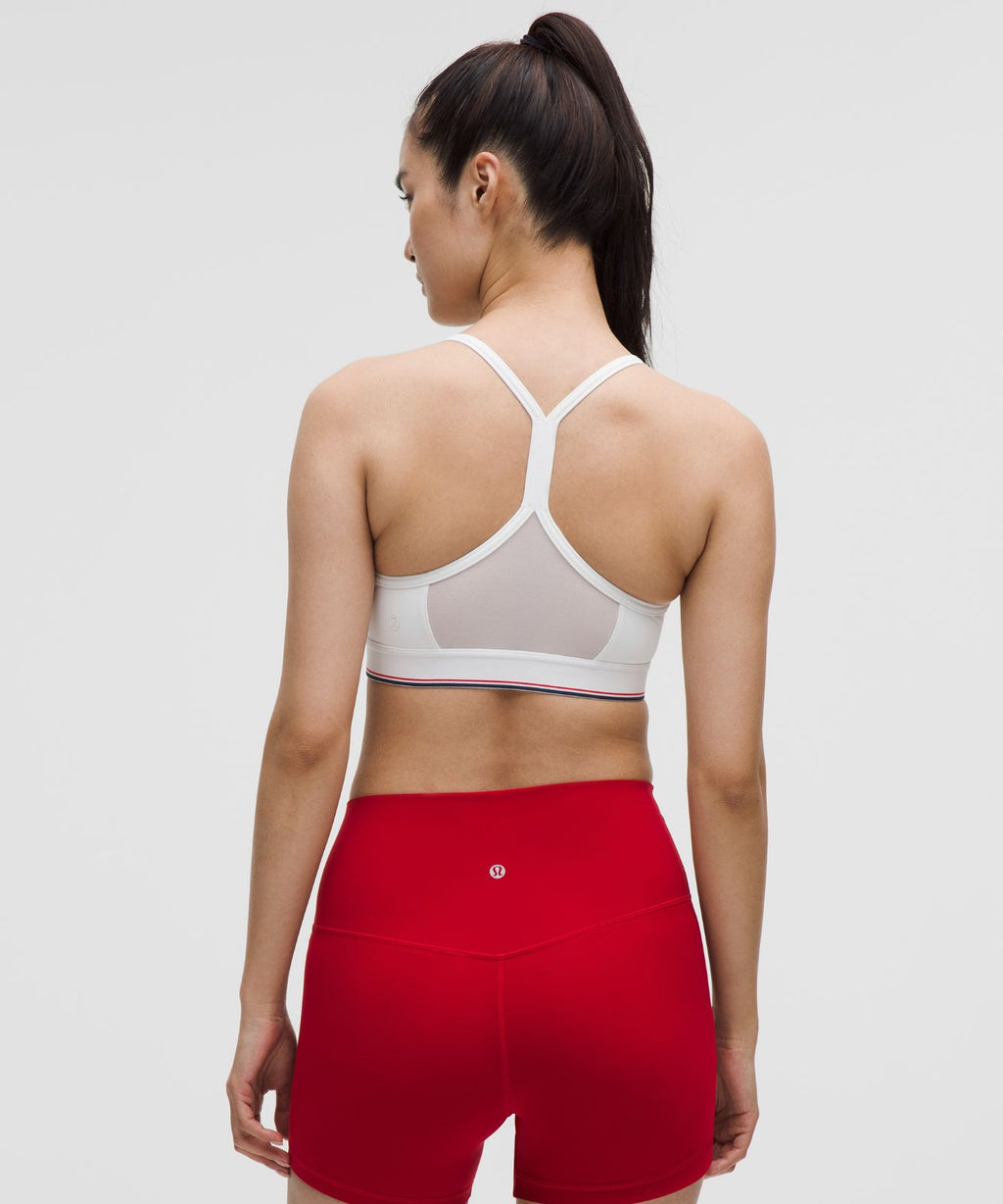 Flow Y Mid-Support Bra Logo *B/C Cup White