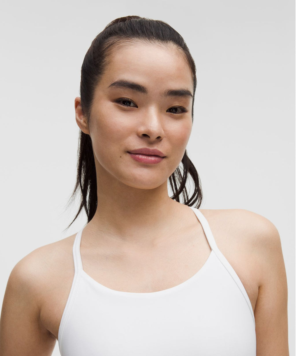 Flow Y Mid-Support Bra Logo *B/C Cup White