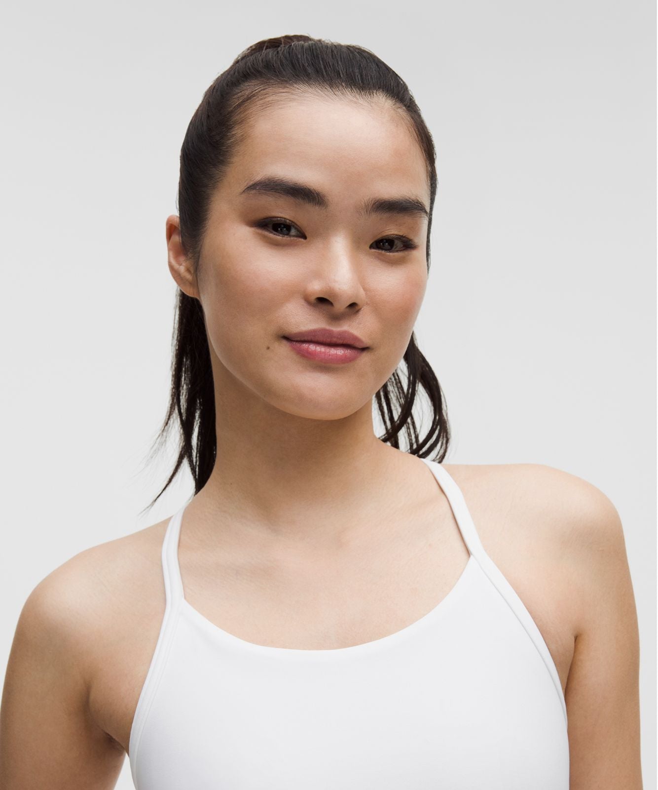 Flow Y Mid-Support Bra Logo *B/C Cup White